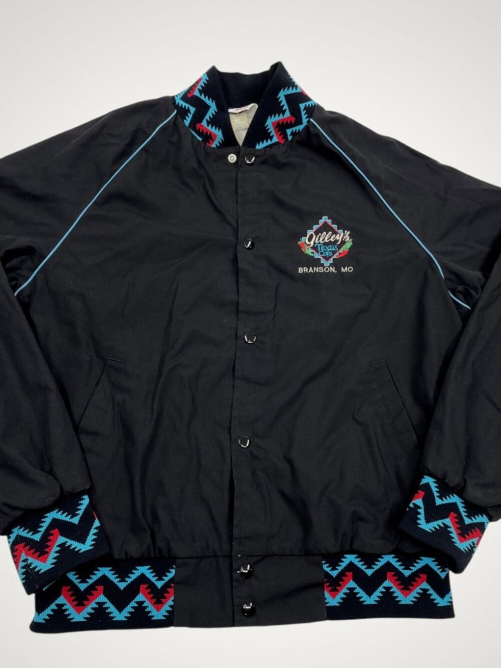 Vintage Gilleys Texas Cafe Southwestern Aztec Western Bomber Jacket Men's L